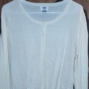 Old Navy Women's Cream Button Down Shirt